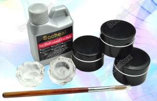 Acrylic Beautiful Nail Design 3 Color Powder Pen Deppen dish Nail Kit 
