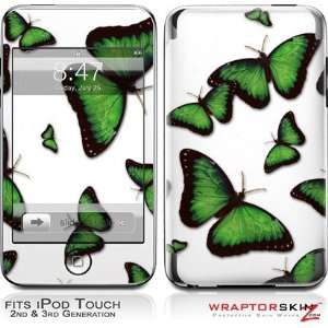  Touch 2G & 3G Skin and Screen Protector Kit   Butterflies Green  