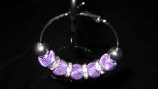 NEW Basketball Wives Poparazzi Bling Hoops Purple Mesh Fashion Jewelry 