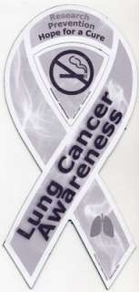Lung Cancer Awareness 2 in 1 Ribbon Magnet. High Quality UV protected 