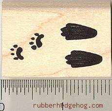 Bunny Rabbit paw print rubber stamp C907 WM hare  