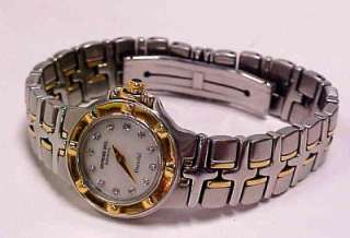 RAYMOND WEIL GENEVE PARSIFAL MOTHER OF PEARL DIAL GOLD TONE & STEEL 