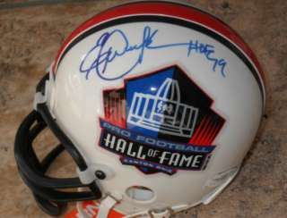 Signature is hand signed on an official Riddell mini helmet. The 