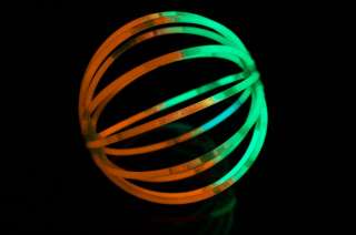 200 8 BiColor Green/Orange Glow Stick Bracelets + Freebies 