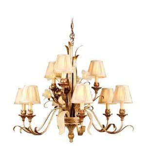  Collection 9 Light 36 Tivoli Silver Chandelier with Pinch Pleat 