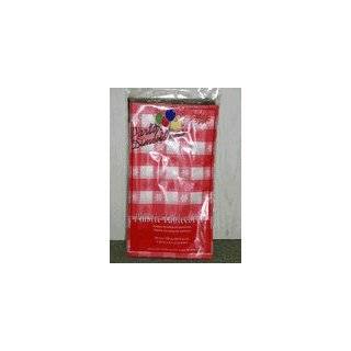 Red Gingham Disposable Plastic Tablecloth Rectangular
