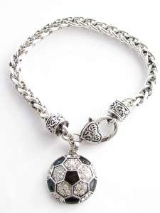 Soccer Ball Crystal Fashion Bracelet Jewelry  