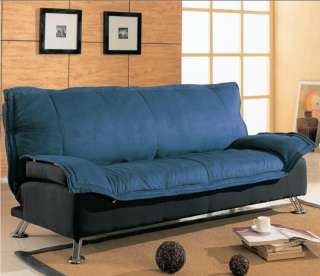 Casual Black & Blue Sofa Bed Modern Futon NEW 300068  