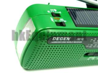 DEGEN DE13 FM SW Crank Solar Power Emergency Radio  
