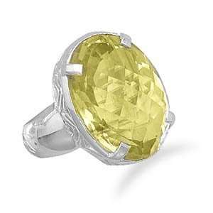  Faceted Lemon Quartz Ring Size 9 Jewelry