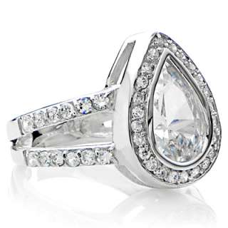 Sterling Silver Cubic Zirconia Womens Ring Bridal Engagement Wedding 