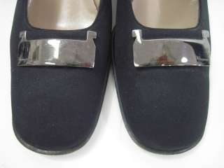 FERRAGAMO Black Canvas Classics Pumps Shoes Size 8 AA  