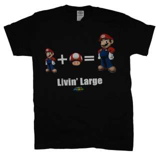 Super Mario Bros Nintendo Mushroom Livin Large Video Game T Shirt Tee 