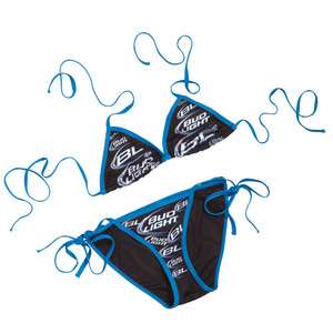 Bud Light Ladies 2 Piece String Bikini Polyester & Spandex Free 