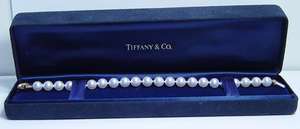   Tiffany&Co 18K Gold 7mm Pearl Bracelet Discontinued Designer Jewelry