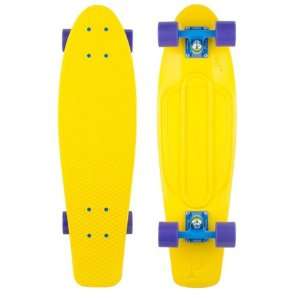   Skateboard   Yellow Deck   Blue Trucks   Purple Wheels Sports