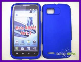 for US Cellular Motorola Electrify   Blue Rubberized Hard Case Phone 