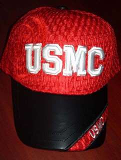 MARINE CORPS RED TWO WAY LEATHER CAP  