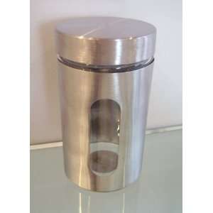  Stainless Steel Metal and Glass Canister Jar with Window 6 