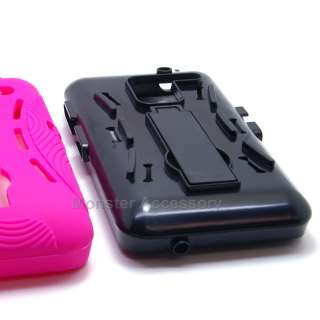 Pink Kickstand Double Layer Hard Cover Gel Case for LG Revolution 4G 