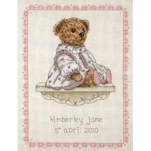  Antique Teddy Birth Sampler   Cross Stitch Kit 