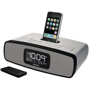  iP90 Dual Alarm Clock Radio for iPhone/iPod Silver Office 