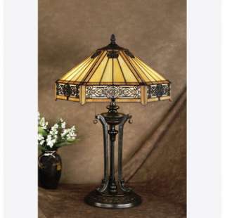   TF6669VB Vintage Bronze Stained Glass / Tiffany Table Lamp  