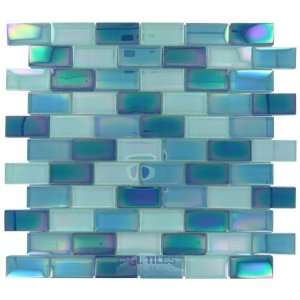   iridescent glass tile in iridescent blue blend