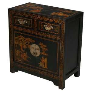   Black Leather End Table / Accent Table   Traditional