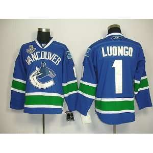  Luongo #1 NHL Vancouver Canucks Blue/white Hockey Jersey 