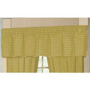   Pale and White Checks Fabric Curtain Valance, 54 Inch by 16 Inch